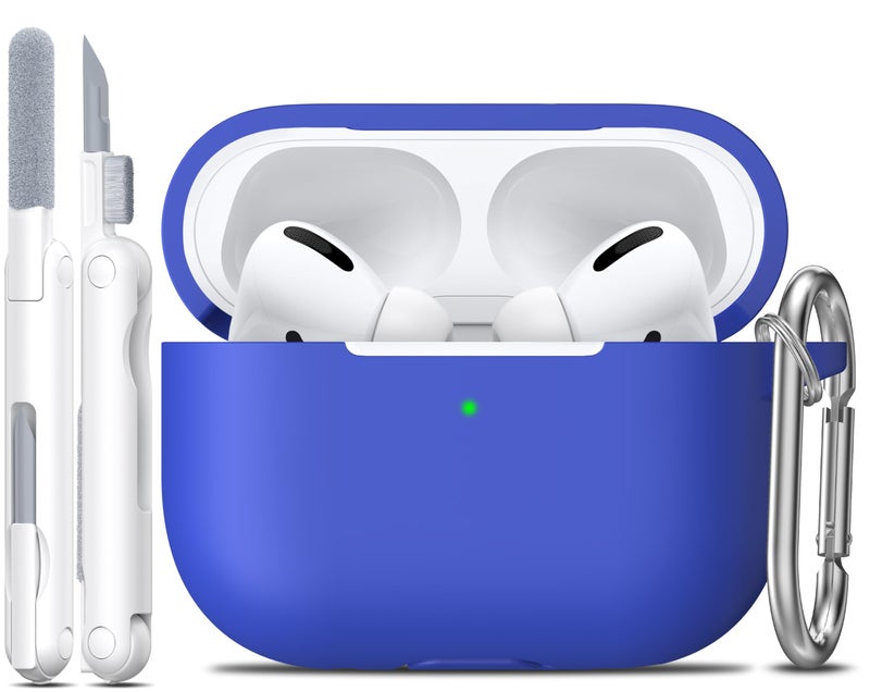 R-fun for AirPods Pro 2nd/1st Generation Case with Cleaner Kit,Soft Silicone Protective Case Cover for Apple AirPod Pro 2/1 for Women Men,AirPods Pro Case Accessories with Keychain,Blue - Image 1
